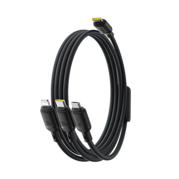 Baseus Silky One-for-Three Fast Charging Cable USB-C to Micro Lightning Type-c 100W 1.5m Cosmic Black P10377706123-00 - Image 5