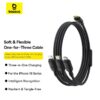 Baseus Silky One for Three Fast Charging Cable USB C to Micro Lightning Type c 100W 1.5m Cosmic Black P10377706123 00 3