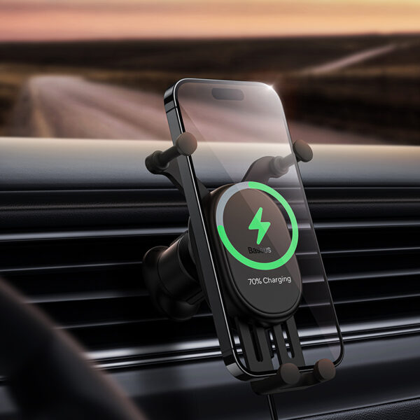 Baseus Stable Gravitational Wireless Charging Car Mount Pro 15W (Air Outlet Version) Black SUWX030001 - Image 2