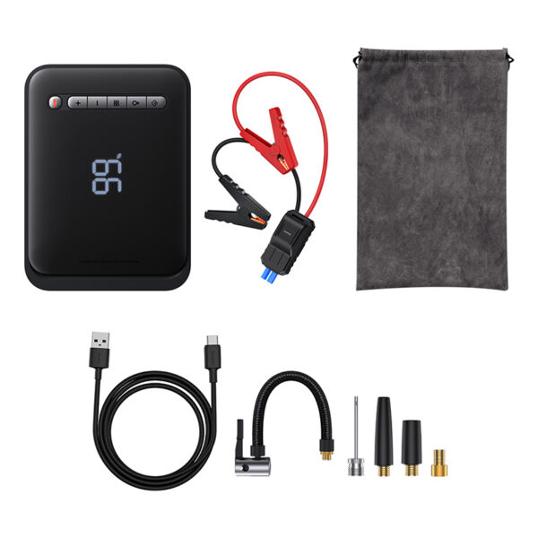 Baseus Super Energy 2-in-1 Jump Starter 10000mAh 1000A With Tire Inflator Black CGCN000001 - Image 5