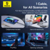 Baseus Thunderbolt Cable Crystal Shine USB3.2 Full Featured USB C to USB C Display Cable 100W 1.5m 20Gb Cluster Black P10318204111 00 1