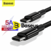 Baseus CATWJ-01Tungsten Gold Fast Charging Data Cable Type-C to Type-C 100W 1m Black
