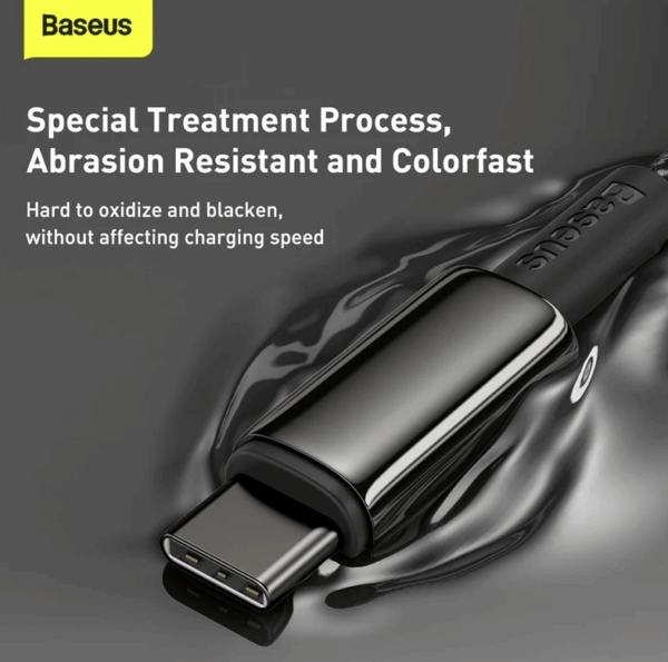 Baseus CATWJ-A01 Tungsten Gold Fast Charging Data Cable Type-C to Type-C 100W 2m Black - Image 2