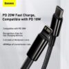 Baseus CATLWJ-01 Tungsten Gold Fast Charging Data Cable Type-C to Lightning For Iphone PD 20W 1m Black