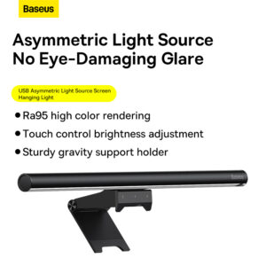 Baseus Light i-wok2 Series USB Asymmetric Light Source Monitor Screen Hanging Light Youth  Black DGIW000101