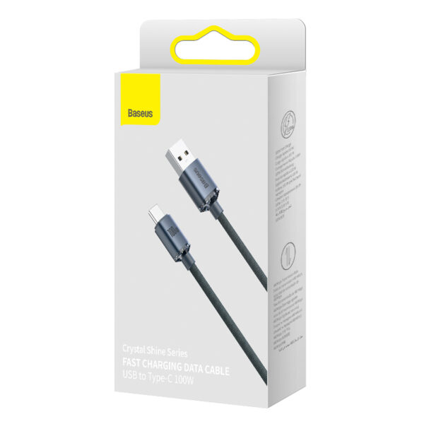 Baseus USB to Type-C 100W Crystal Shine Series Fast Charging Data Cable 1.2m Black CAJY000401 - Image 5