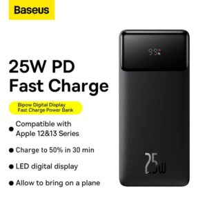 Baseus Power Bank Bipow 25W 20000mAh Super Fast Charging Power Bank With Type-c Cable PPBD020301