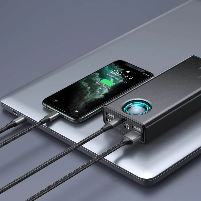 [Premium] Baseus Power Bank 65W 30000mAh Amblight For Laptop Mobile  Macbook With 100W Type-c Cable 1m PPLG000101 - Black - Image 2