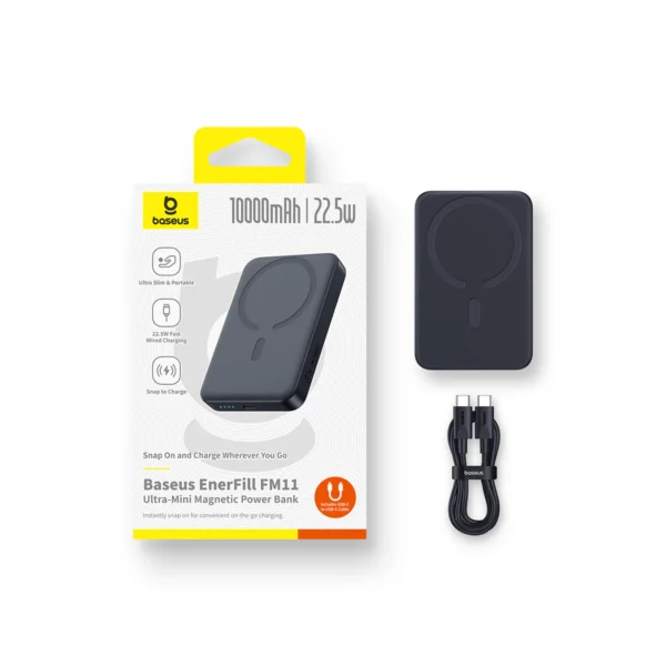 Baseus Magnetic power bank 22.5W Slim Enerfill Fm11 For Iphone 15 16 14 13 12 Sansung S25 S24 - Image 2