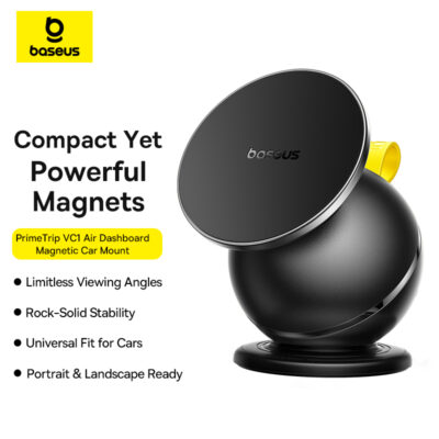 Baseus Magnetic Car Holder  PrimeTrip VC1 Air Dashboard Magnetic Rotating Car Mount Cosmic Black C0013901