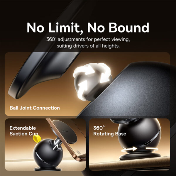 Baseus Magnetic Car Holder  PrimeTrip VC1 Air Dashboard Magnetic Rotating Car Mount Cosmic Black C0013901 - Image 2