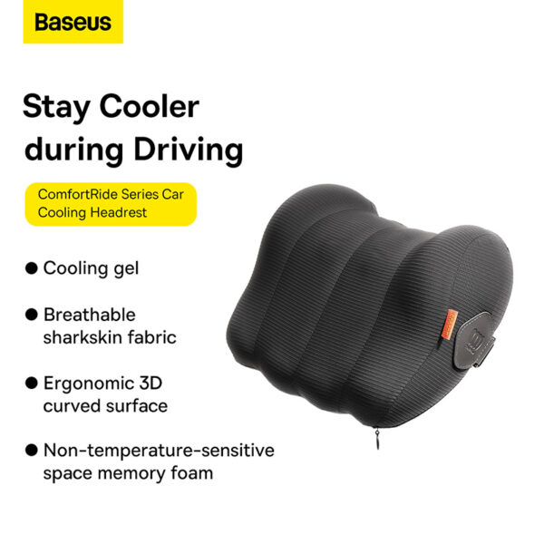 Baseus Pillow Comfort Ride Series Car Cooling Headrest Pillow Cluster Black  C20036400111-00
