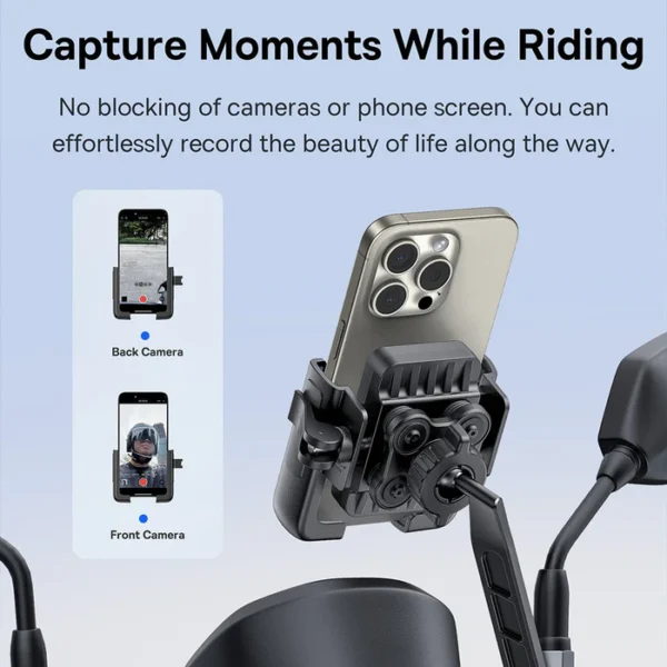 Baseus GoTrip Series Bike Phone Mount Rearview Mirror Version Cluster Black C40572301111-01 - Image 5