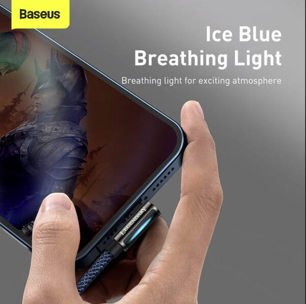 Baseus CACS000003 Legend Series Elbow Fast Charging Data Cable USB to iP 2.4A 1m Blue - Image 6
