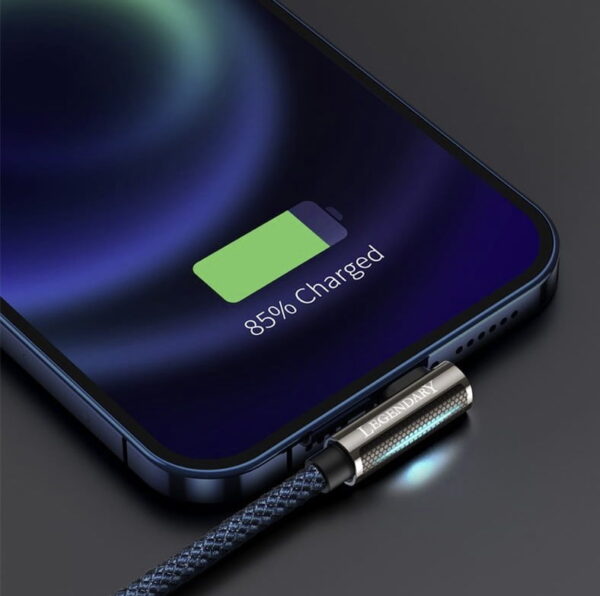 Baseus CACS000003 Legend Series Elbow Fast Charging Data Cable USB to iP 2.4A 1m Blue - Image 3