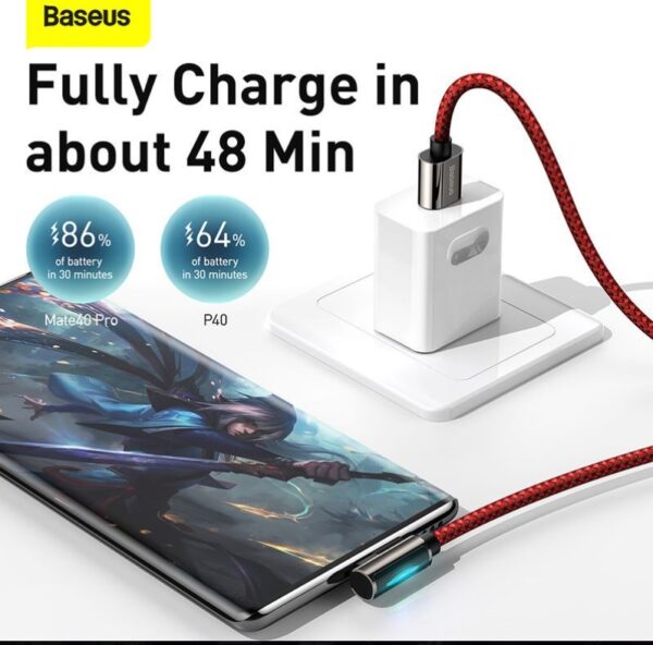 Baseus CACS000409 Legend Series Elbow Fast Charging Data Cable USB to Type-C 66W 1m Red - Image 7
