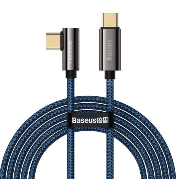  Baseus Legend Series Elbow Fast Charging Data Cable Type-C to Type-C 100W 2m Blue