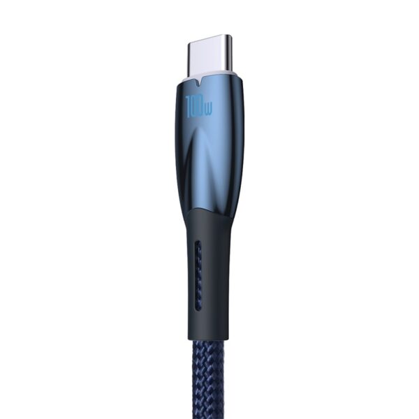 Baseus Cable PD Charging 100W Glimmer Series Fast Charging Data Cable USB to Type-C 100W 2m Blue CADH000503 - Image 3