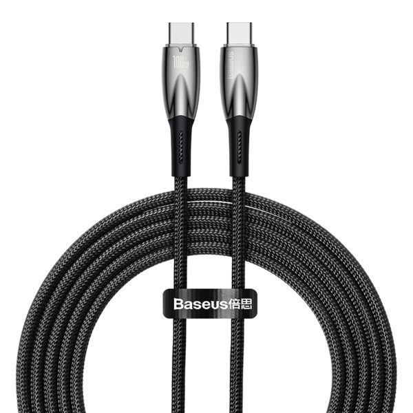 Baseus Cable Type-C to Type-C PD Charging 100W  Glimmer Series Fast Charging Data Cable 1m BLACK For Phone & Laptop CADH000701 - Image 4