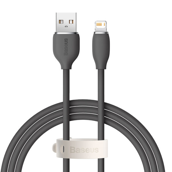 Baseus Cable For Iphone 11 12 13 Series Jelly Liquid Silica Gel Fast Charging USB to iP 2.4A 1.2m Cable  Black - Image 7