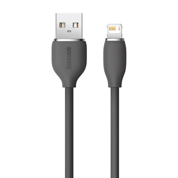 Baseus Cable For Iphone 11 12 13 Series Jelly Liquid Silica Gel Fast Charging USB to iP 2.4A 1.2m Cable  Black - Image 6
