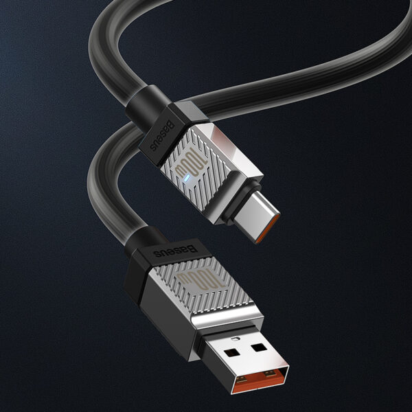 Baseus Cable 100W USB-A To Type-C CoolPlay Series Doublly-Wrapped Premium Quality Fast Charging Cable CAKW000601 1M Black - Image 5
