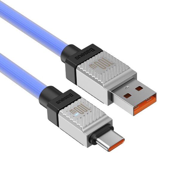Baseus Cable 100W USB-A To Type-C CoolPlay Series Doublly-Wrapped Premium Quality Fast Charging Cable CAKW000703 2M Blue - Image 2