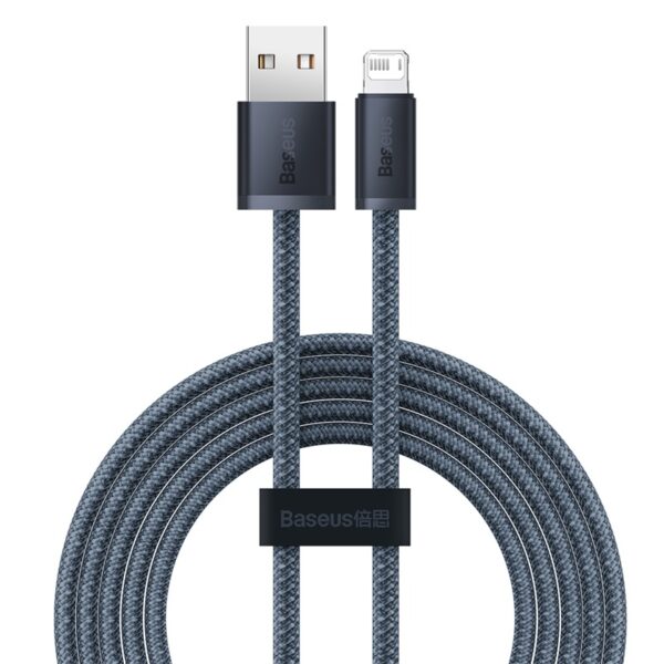 Baseus Cable Dynamic Series Fast Charging Data USB to Lightning For Iphone 5 6 7 8 X Xr  X Xs Max 11 12 13 14 2.4A 1m Slate Gray CALD000416 - Image 4