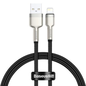 Baseus CALJK-A01 Cafule Series Metal Lightning Data Cable USB to IP 2.4A 1m Black