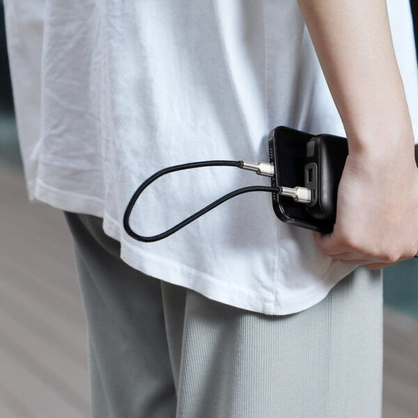 Baseus CALJK-01 Cafule Series Metal Lightning Power Bank Short  Data Cable USB to IP 2.4A 0.25m Black - Image 2