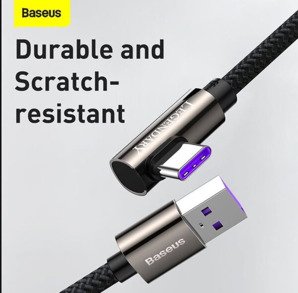 Baseus CATCS-C01 Legend Series Elbow Fast Charging Data Cable USB to Type-C 66W 2m Black - Image 2