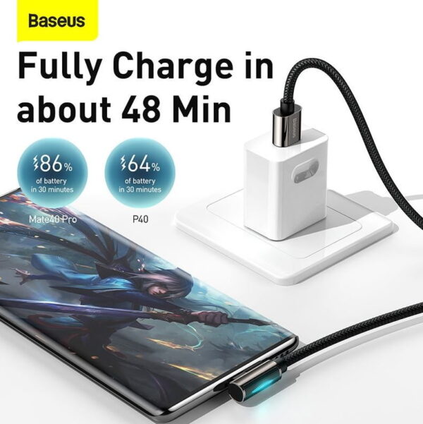 Baseus CATCS-C01 Legend Series Elbow Fast Charging Data Cable USB to Type-C 66W 2m Black - Image 6