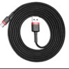 Baseus cafule Cable USB For Type-C 2A 3m Red+Black CATKLF-U91-45days warranty