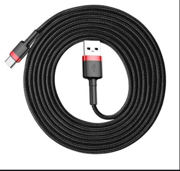 Baseus cafule Cable USB For Type-C 2A 3m Red+Black CATKLF-U91-45days warranty