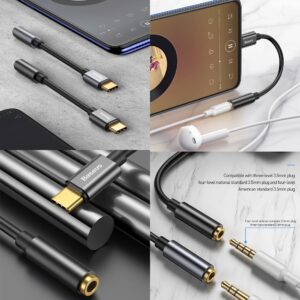 Baseus Type-C Male to 3.5mm Female Adapter DAC L54 Deep Grey CATL54-0G