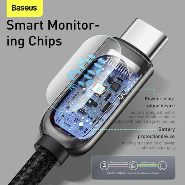Baseus Type-C to Type-C Display Fast Charging Data Cable 100W 2m Black CATSK-C01 - Image 4
