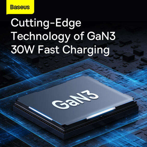 Baseus Adapter GaN3 Fast Charger 1C 30W US PLUG Black 2022 New Version CCGN010201 - Image 5