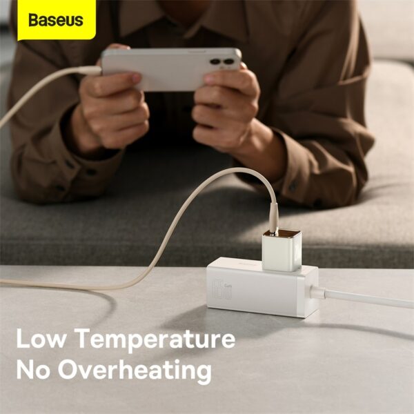 Baseus GaN3 Fast Charger 1C 20W For Iphone 14 13 12 11  Series Google Samsung  CN White CCGN020002 - Image 3