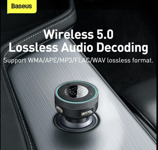Baseus CCLH-01 Enjoy Car Wireless 5.0 MP3 3.4A Charger FM  modulator - Image 3