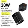Baseus Super Si Pro Quick Charger C+U 30W US Black CCSUPP-D01 -3 Months Replacement Warrantymanage stock