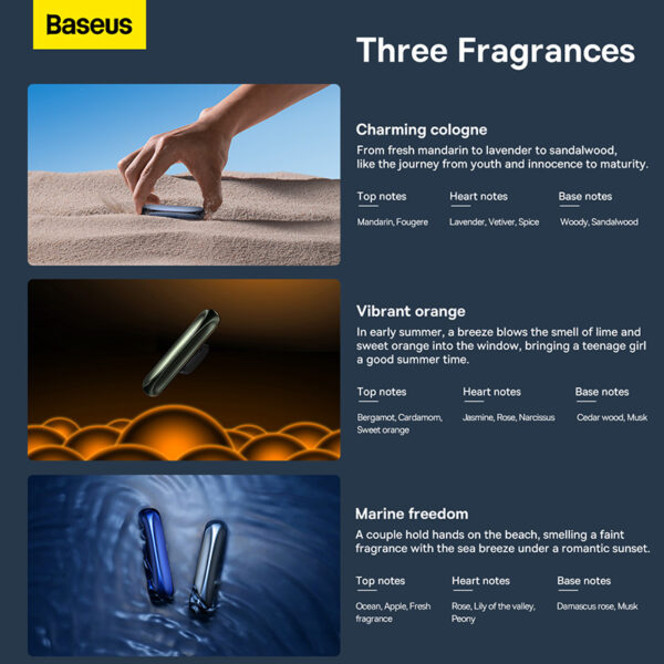 Baseus Graceful Car Fragrance Metal Car Air Freshener 120 Days Long-lasting Scent CNZX000014 Dark Tarnish - Image 5