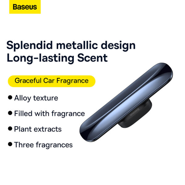 Baseus Graceful Car Fragrance Metal Car Air Freshener 120 Days Long-lasting Scent CNZX000014 Dark Tarnish