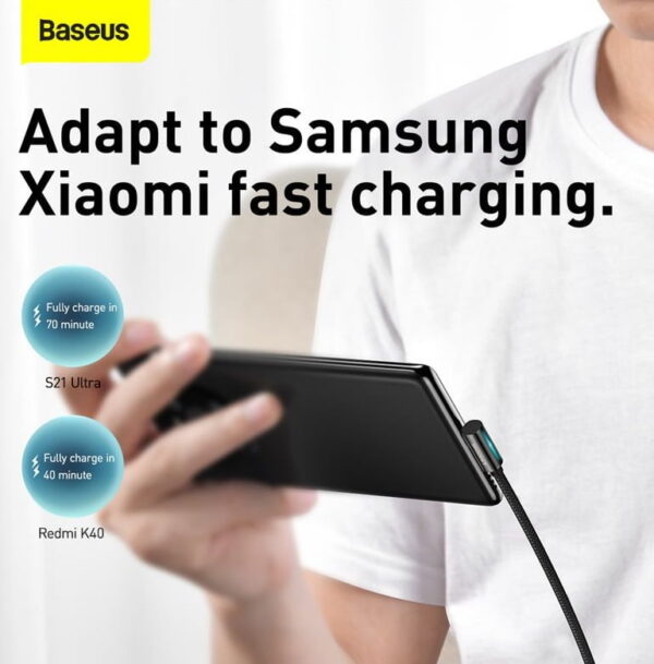 Baseus CATCS-A01 Legend Series Elbow Fast Charging Data Cable Type-C to Type-C 100W 2m Black - Image 7