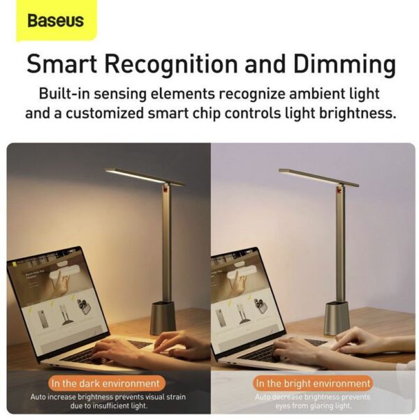 BASEUS Smart Eye Series Rechargeable Folding Reading Desk Lamp  Smart Light  - Dark Grey DGZG-0G - Image 3