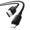 OS Baseus Silky Series Fast Charging Cable USB to iP 2.4A 2m Cluster Black 1