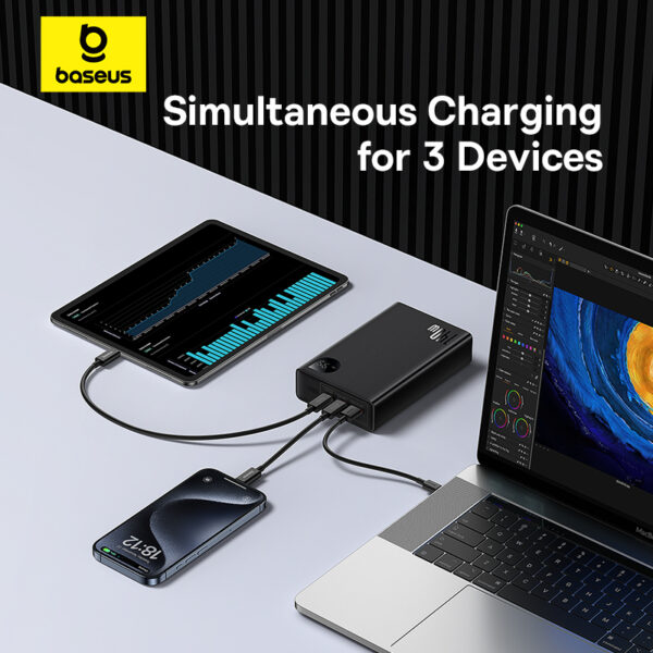 [Premium] Baseus Power Bank Adaman  140W 24000mAh With  240W Type-c Cable For Laptop Mobile Macbook  P10021508113-00 - Image 4