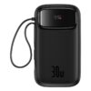 P10055009113 00 Baseus QPow 2 Digital Display Fast Charging Power Bank with 2 Built in Type C Cable 20000mAh 30W Cluster Black 8