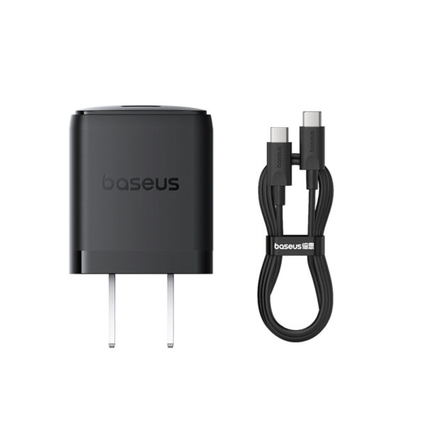 Baseus Charger Palm Series 20W Dual Output PD Fast Charger 1X USB A 1x Type-c With 60W Type-c Cable  P10111609113-01