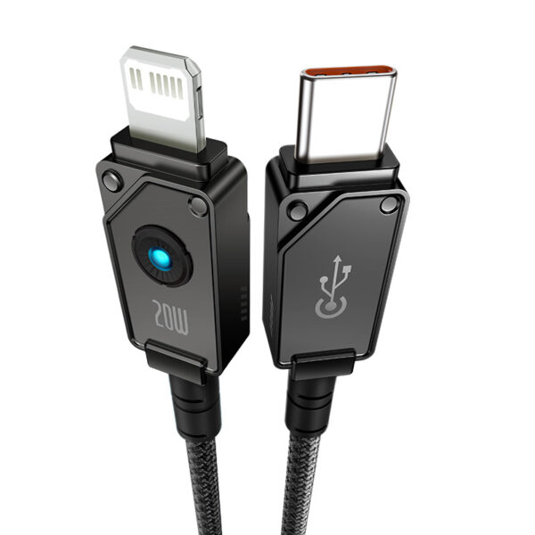 Baseus Cable Premium Unbreakable Series Fast Charging Data Cable Type-C to Lightning For Iphone 11 12 13 14 Series 20W 1m Cluster Black P10355803111-00 - Image 3