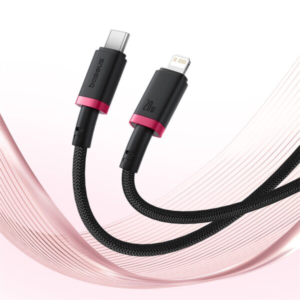 Cable For Iphone PD 20W by Baseus Dura Series Fast Charging Cable Type-C to Lightning 2m Red+Black P10377800U01-03 - Image 3